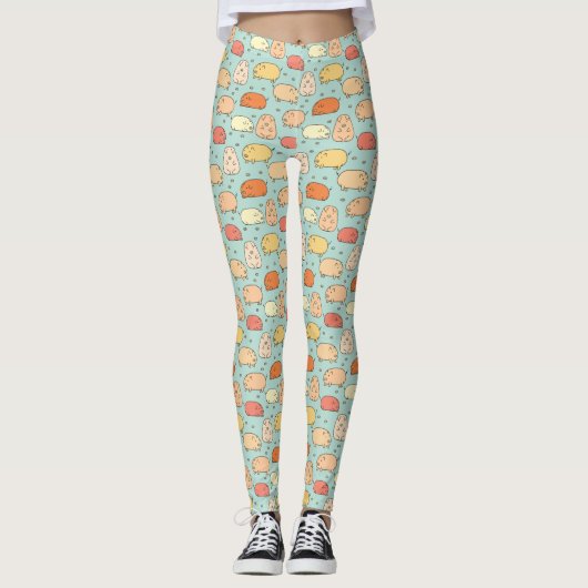 Leggings Monnaie de Motif de porc mignon (Devant)
