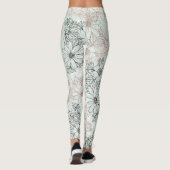 Leggings Monnaie moderne Rose noir or marbre floral (Dos)