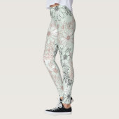 Leggings Monnaie moderne Rose noir or marbre floral (Gauche)