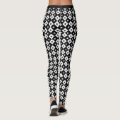 Leggings Monochrome Black White Star Box Motif Fitness (Dos)