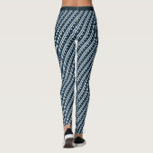 Leggings Monochrome bleu foncé étoile Motif en bande Fitnes (Dos)