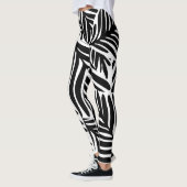 Leggings Monochrome Jungle Motif géométrique sans couture (Gauche)