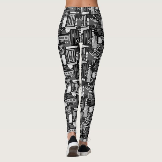 Leggings monochromes Abstraits (Dos)