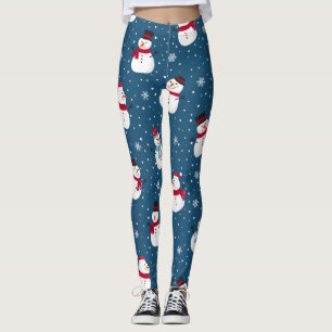 LEGGINGS MONOGRAME DE SNOWMAN D'HIVER CHRÉTIEN