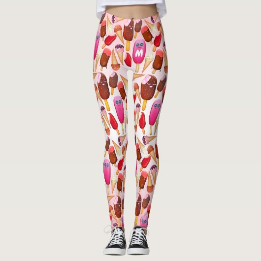 Leggings Monogramme à la crème glacée cuite Cone Popsicle (Devant)
