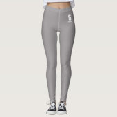 Leggings Monogramme blanc mignon gris heather classique per (Devant)