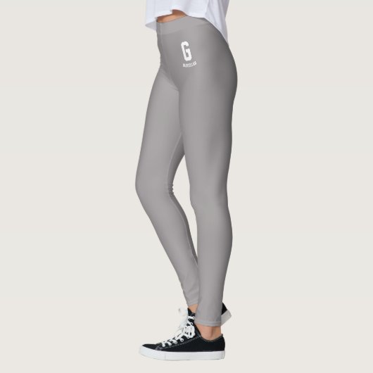 Leggings Monogramme blanc mignon gris heather classique per (Gauche)