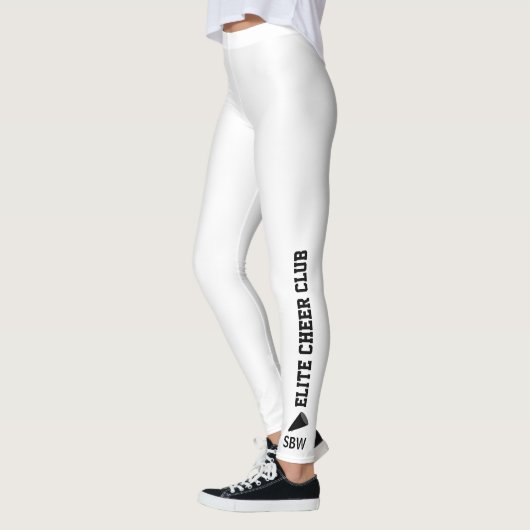 Leggings Monogramme Cheerleading fait sur commande de nom (Gauche)