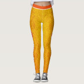 Leggings Monogramme COMBO Orange Jaune Grunge avec nom (Devant)