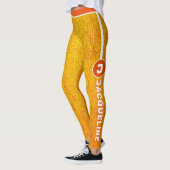 Leggings Monogramme COMBO Orange Jaune Grunge avec nom (Gauche)