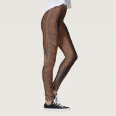 Leggings Monogramme de bois ancien brun foncé rustique (Droite)