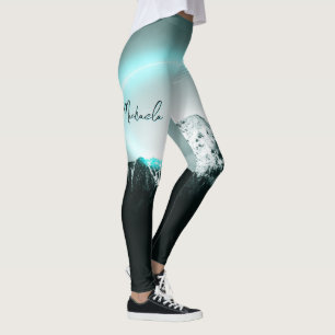 Leggings Monogramme de lumière de néon bleu mystérieux de m