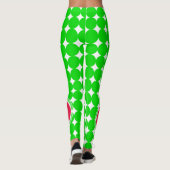Leggings Monogramme de point de polka rouge et vert (Dos)