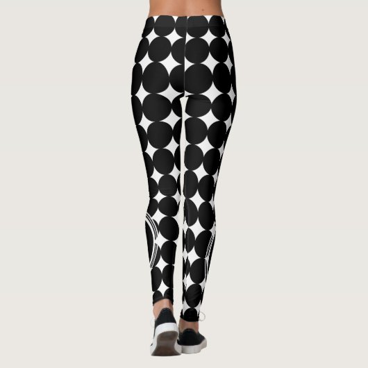 Leggings Monogramme de point Polka Noir (Dos)
