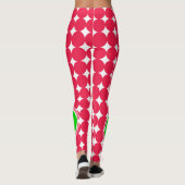 Leggings Monogramme de point Polka vert et rouge (Dos)