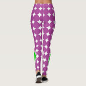 Leggings Monogramme de point Polka vert et violet (Dos)