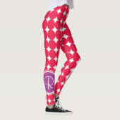 Leggings Monogramme de point Polka violet et rouge (Droite)