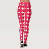 Leggings Monogramme de point Polka violet et rouge (Dos)