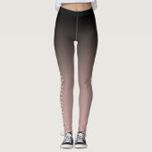 Leggings Monogramme d'or et d'ombre noir Rose moderne (Devant)