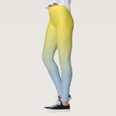 Leggings Monogramme élegant jaune à bleu clair (Gauche)