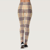 Leggings Monogramme, élégant tartan écossais en plaid beige (Dos)