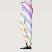 Leggings Monogramme en Blanc Cirque Pastel Arc-en-ciel rayu (Gauche)
