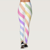 Leggings Monogramme en Blanc Cirque Pastel Arc-en-ciel rayu (Dos)