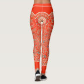 Leggings Monogramme Oriental Orange Red Arabesques Customis (Dos)