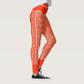 Leggings Monogramme Oriental Orange Red Arabesques Customis (Droite)