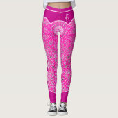 Leggings Monogramme Oriental Pink Arabesques Customisé (Devant)