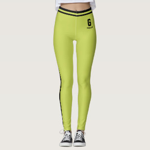 Leggings Monogramme personnalisé avec des rayures vert pomm