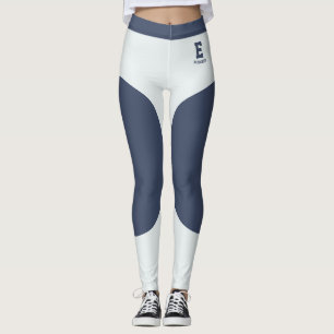 Leggings Monogramme personnalisé moderne gris bleu cyan