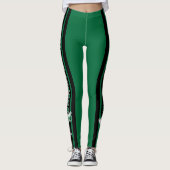Leggings Monogramme Pom-pom girl vert foncé (Devant)