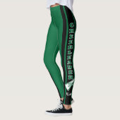 Leggings Monogramme Pom-pom girl vert foncé (Gauche)