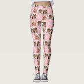 Leggings Monogramme rose vierge avec collage photo personna (Devant)