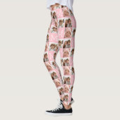 Leggings Monogramme rose vierge avec collage photo personna (Gauche)