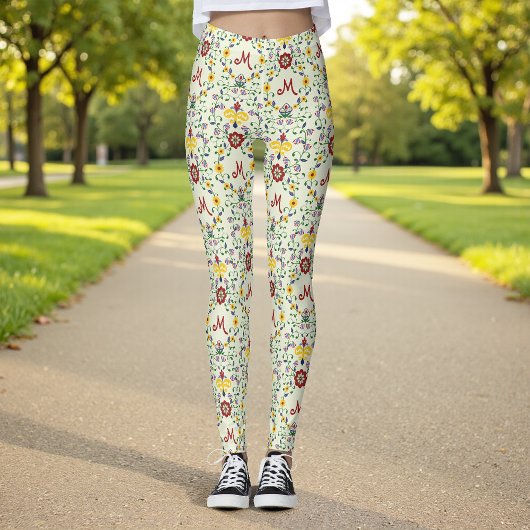 Leggings Monogramme scandinave Motif scandinave de roupie n