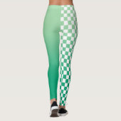 Leggings Monogramme vert dégradé blanc À damiers Motif (Dos)