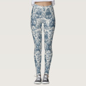 Leggings monogramme vintage fleuri Blue toile de jouy (Devant)