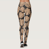 Leggings Monstera en Tan et noir (Dos)