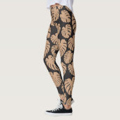 Leggings Monstera en Tan et noir (Gauche)