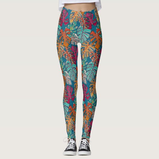 Leggings monstère deliciosa paon (Devant)