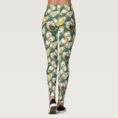 Leggings Monstre jaune fou Halloween sarcelle (Dos)
