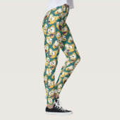 Leggings Monstre jaune fou Halloween sarcelle (Droite)