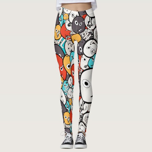 Leggings Monstres colorés (Devant)