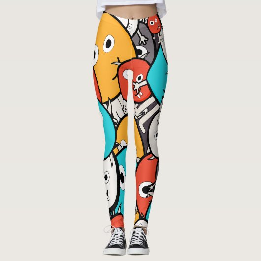 Leggings Monstres de dessin (Devant)