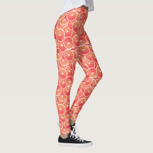 Leggings Montage numérique de tranche de pamplemousse rose (Droite)