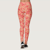 Leggings Montage numérique de tranche de pamplemousse rose (Dos)