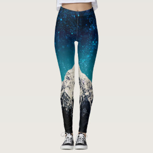 Leggings Montagne de galaxie rêvée au-dessus des nuages