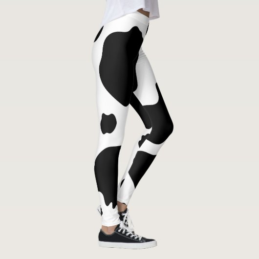 Leggings Moo Cow Spots Imprimer noir et blanc (Droite)